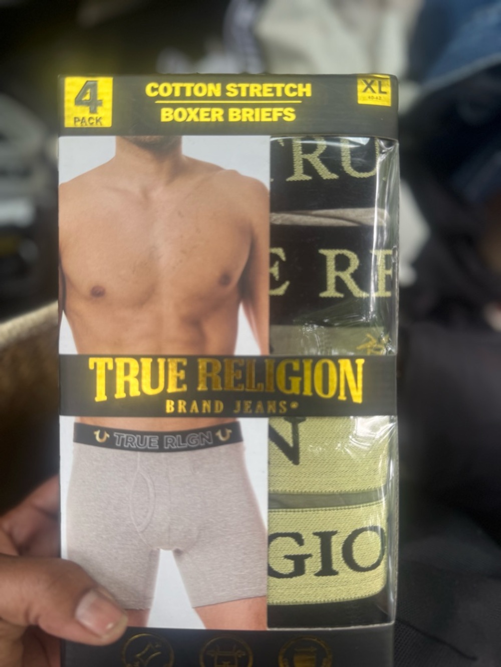 True Religion Boxer Briefs Pack in Black and Gold